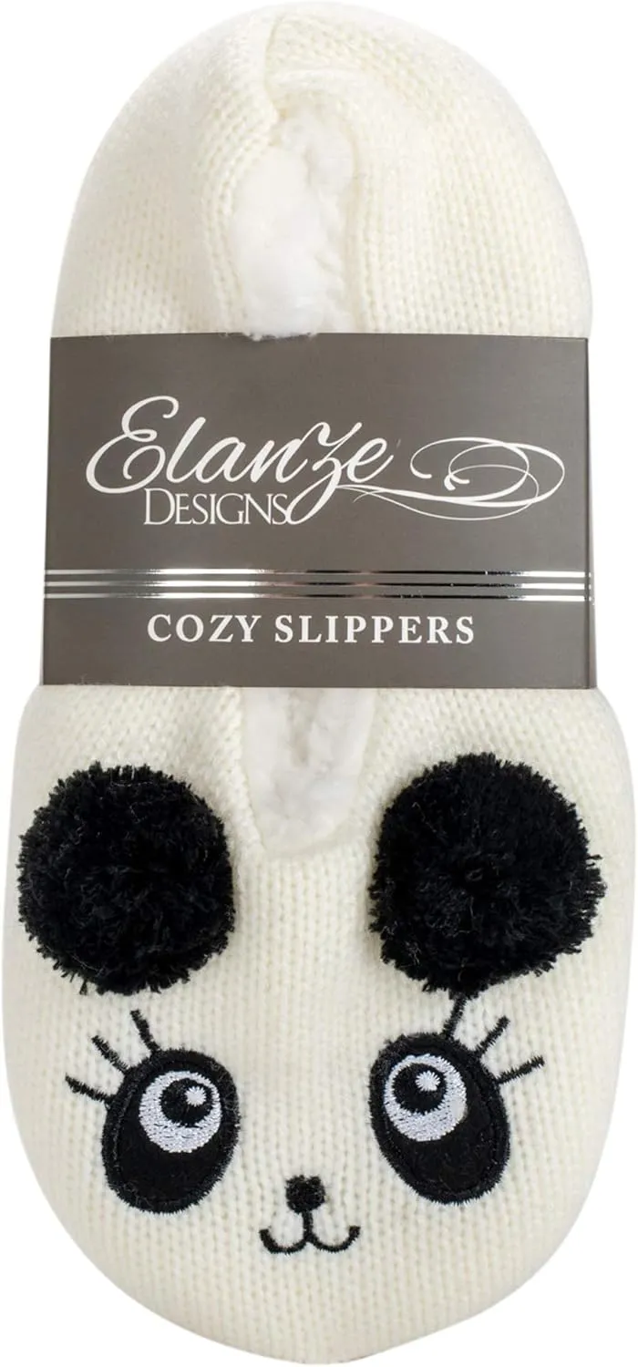 Elanze Designs Womens Animal Cozy Indoor Plush Lined Non Slip Fuzzy Soft Slipper