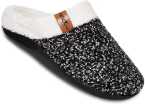 ERGOfoot Orthopedic Slippers with Arch Support, Slip-On Knit Soft Sherpa Lining House Slipper, Plantar Fasciitis Relief, Orthotic House Shoes with Indoor Outdoor Anti-Skid Rubber Sole