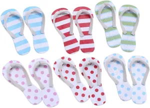 ERINGOGO 6 Pairs Mini Slippers Ornaments Doll Sandals Summer Miniature Beach Flops Party Indoor House Tiny Micro Feet Scene Cute Slippers Diorama Item Model Wood