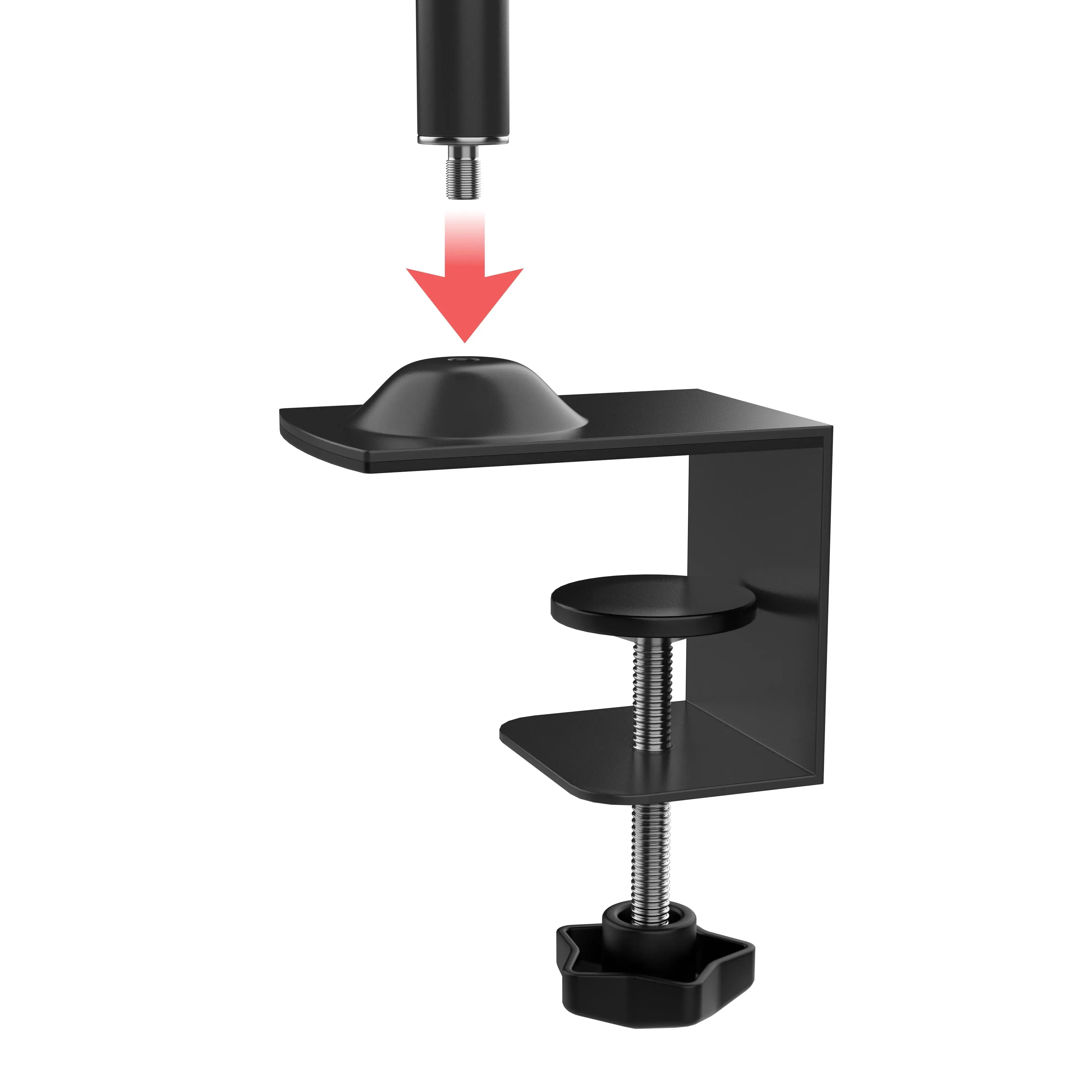 Extended Pole VESA C-Clamp Mount w/ Flexible Gooseneck
