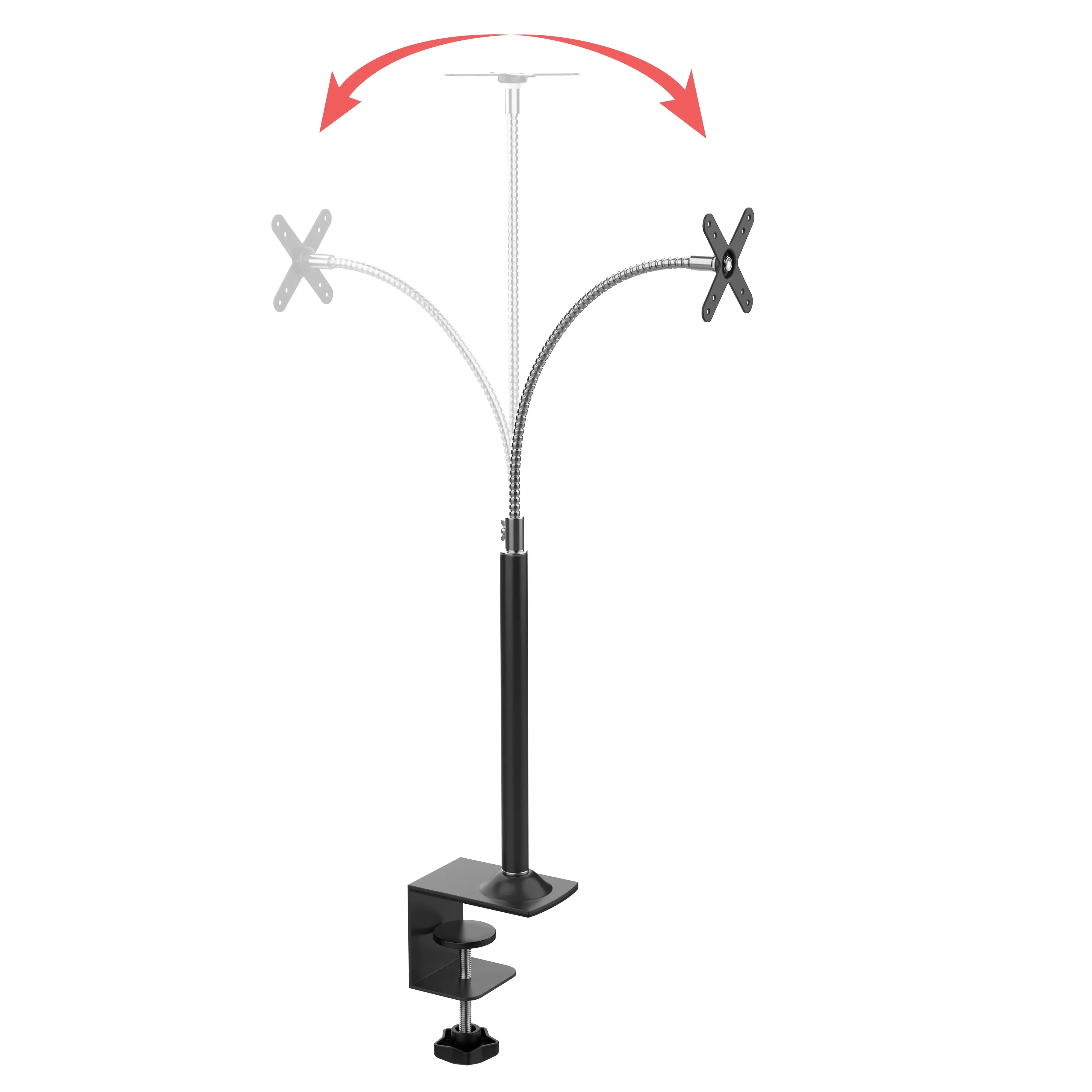 Extended Pole VESA C-Clamp Mount w/ Flexible Gooseneck
