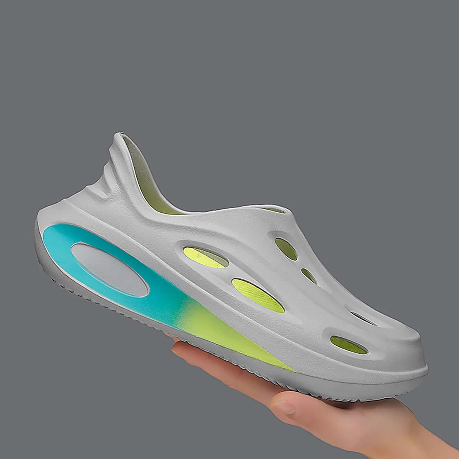 Fashionable Breathable Slippers Lightweight EVA Casual Walking Shoelaces with Drainage Holes and Non Slip Soles