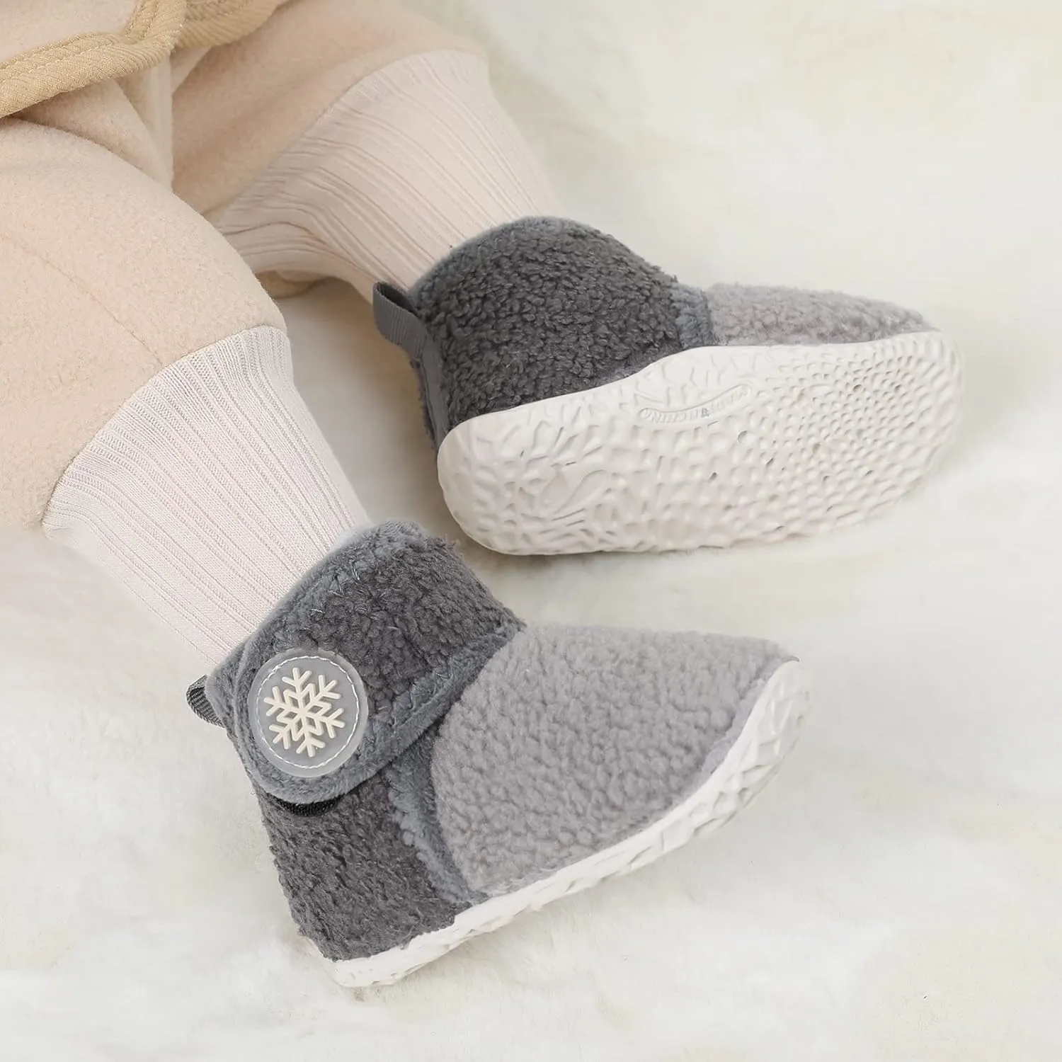 FEETCITY Baby Booties Girls Boys Infant Slippers First Walkers Shoes Warm Socks Newborn Crib Shoes