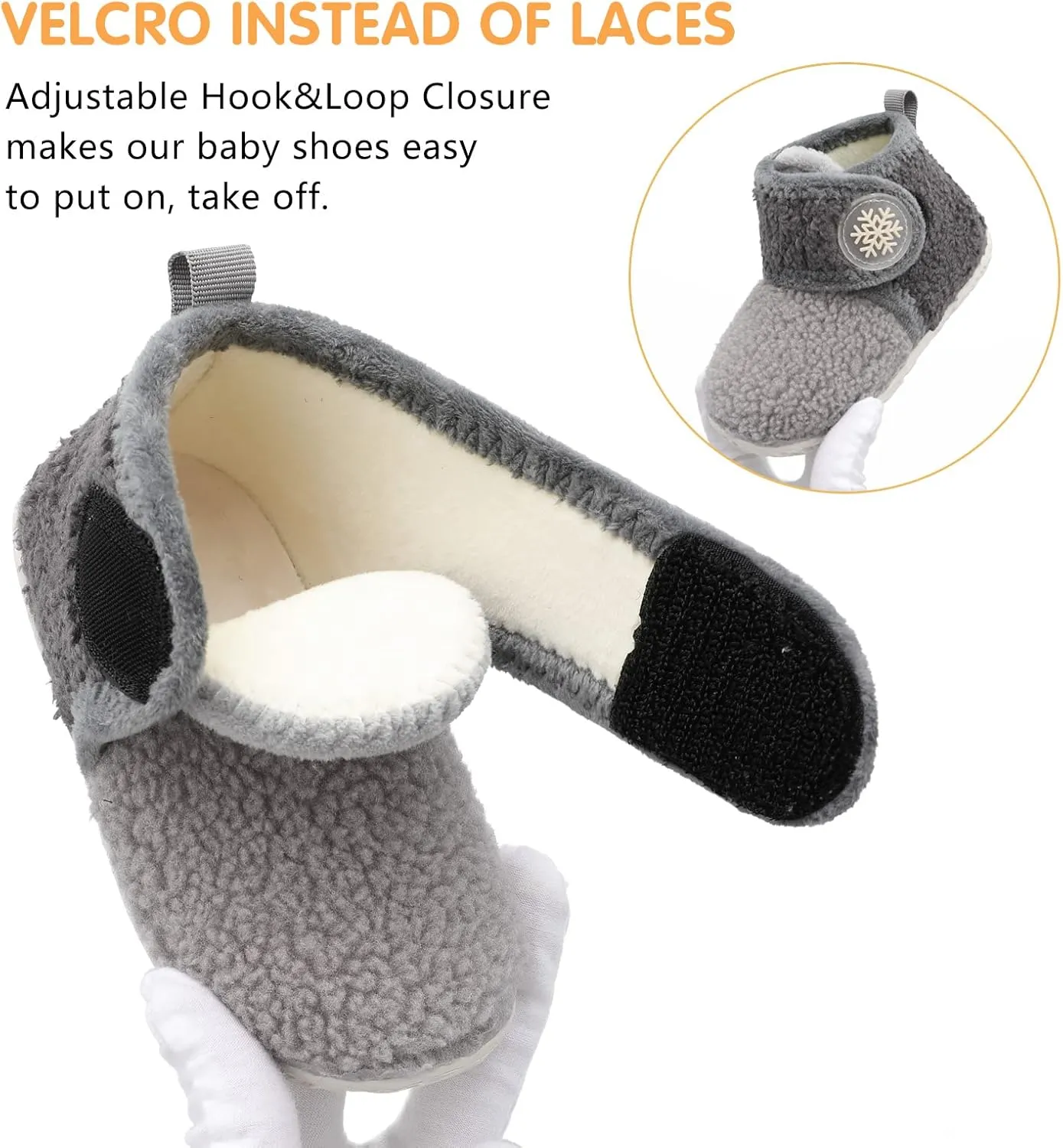 FEETCITY Baby Booties Girls Boys Infant Slippers First Walkers Shoes Warm Socks Newborn Crib Shoes