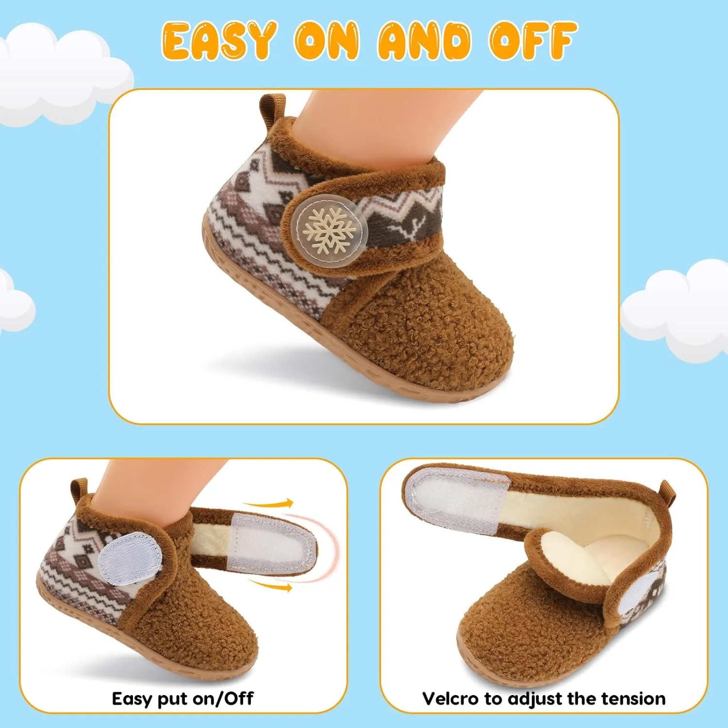 FEETCITY Baby Booties Girls Boys Infant Slippers First Walkers Shoes Warm Socks Newborn Crib Shoes