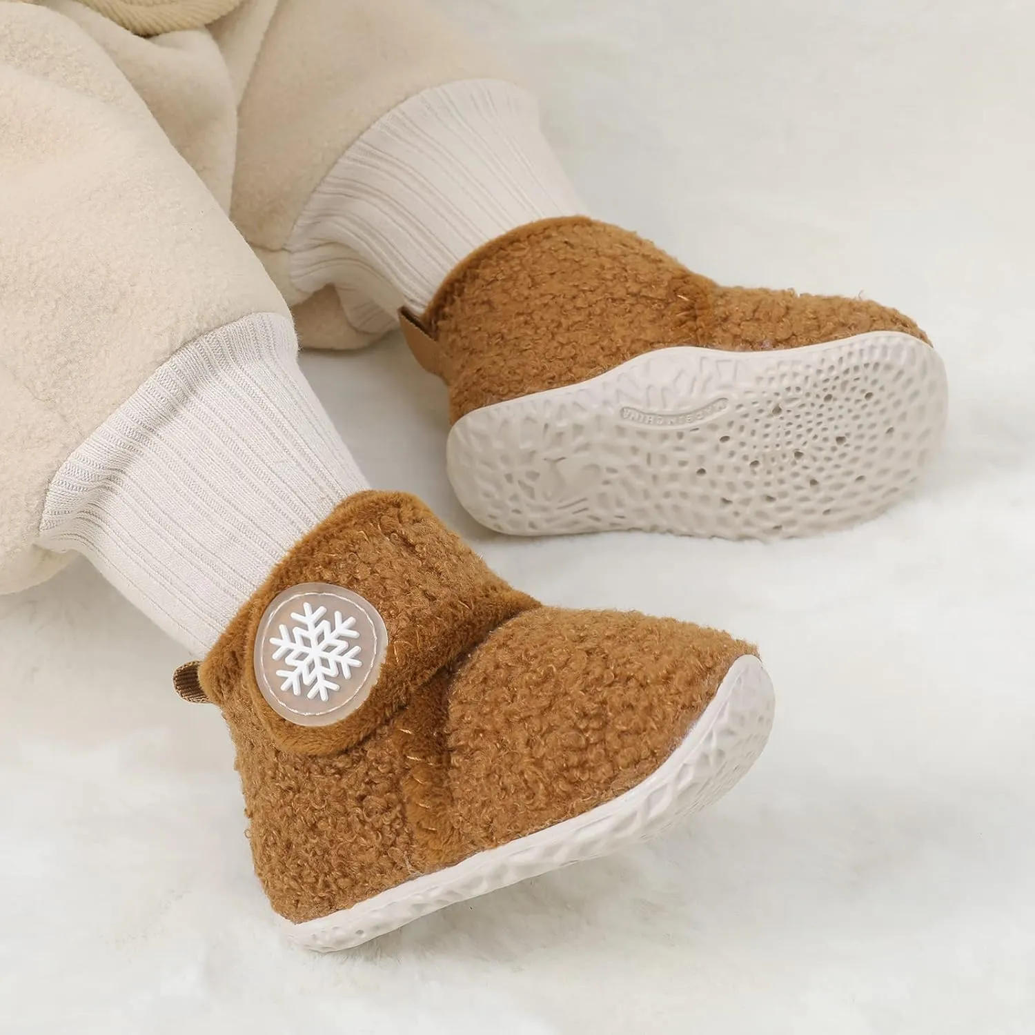 FEETCITY Baby Booties Girls Boys Infant Slippers First Walkers Shoes Warm Socks Newborn Crib Shoes