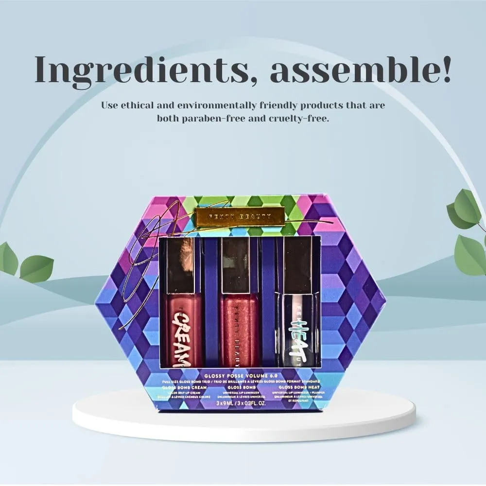 Fenty Beauty by Rihanna Glossy Posse Volume 6.0 Full-Size Gloss Bomb Trio