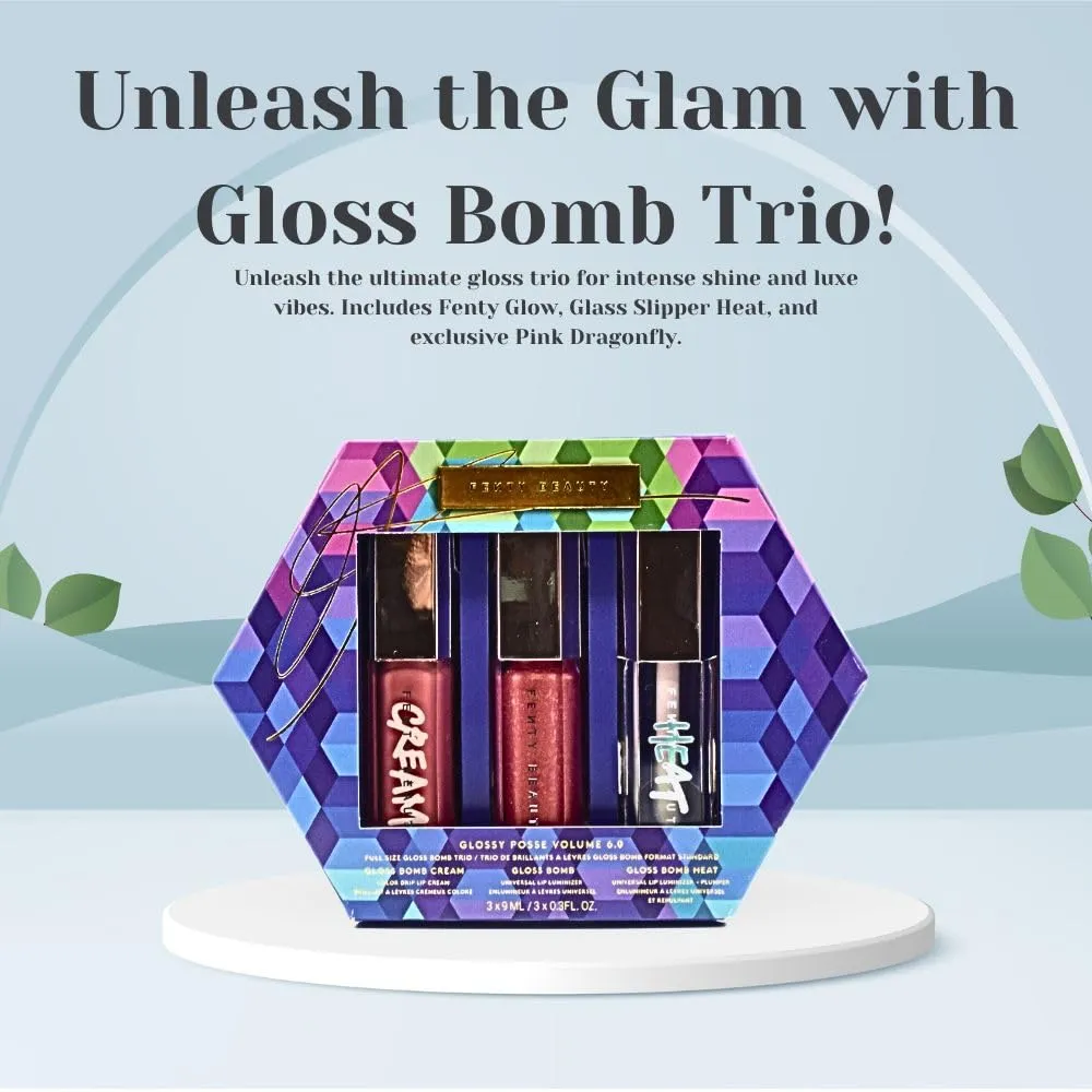 Fenty Beauty by Rihanna Glossy Posse Volume 6.0 Full-Size Gloss Bomb Trio