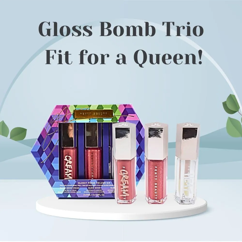 Fenty Beauty by Rihanna Glossy Posse Volume 6.0 Full-Size Gloss Bomb Trio
