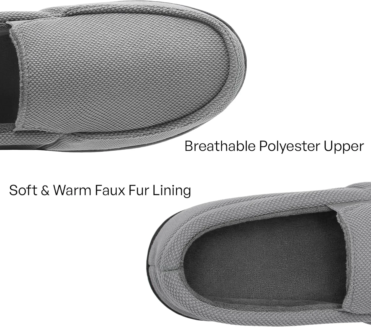 festooning Men's Slippers Soft Comfy Memory Foam Slip On Non-Slip Rubber Hardsole Slipper Indoor Outdoor Warm House Shoes