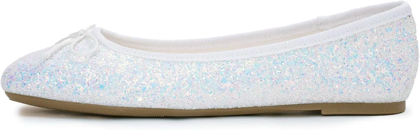 FEVERSOLE Women's Macaroon Colorful Memory Foam Cushion Insock Patent Ballet Flat