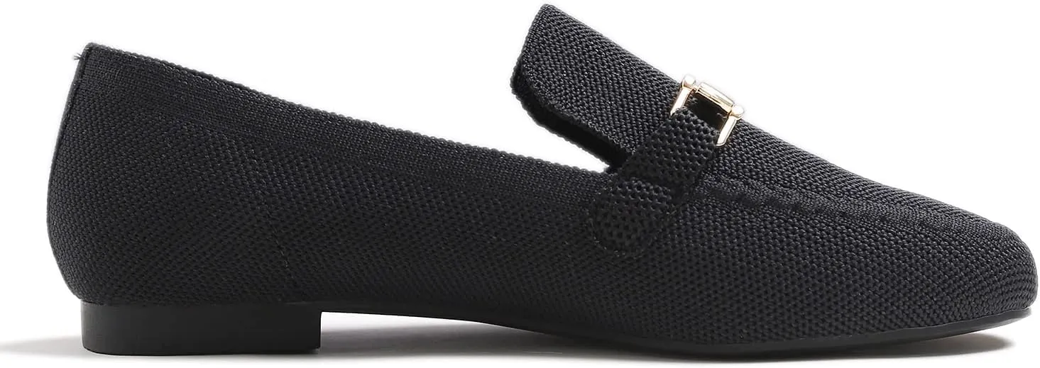 Feversole Women's Woven Fashion Breathable Knit Flat Shoes