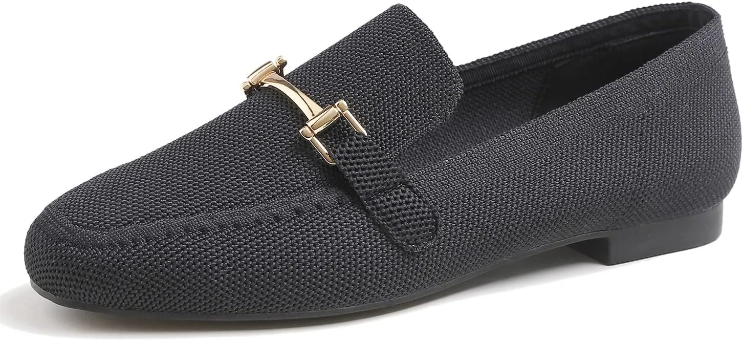 Feversole Women's Woven Fashion Breathable Knit Flat Shoes