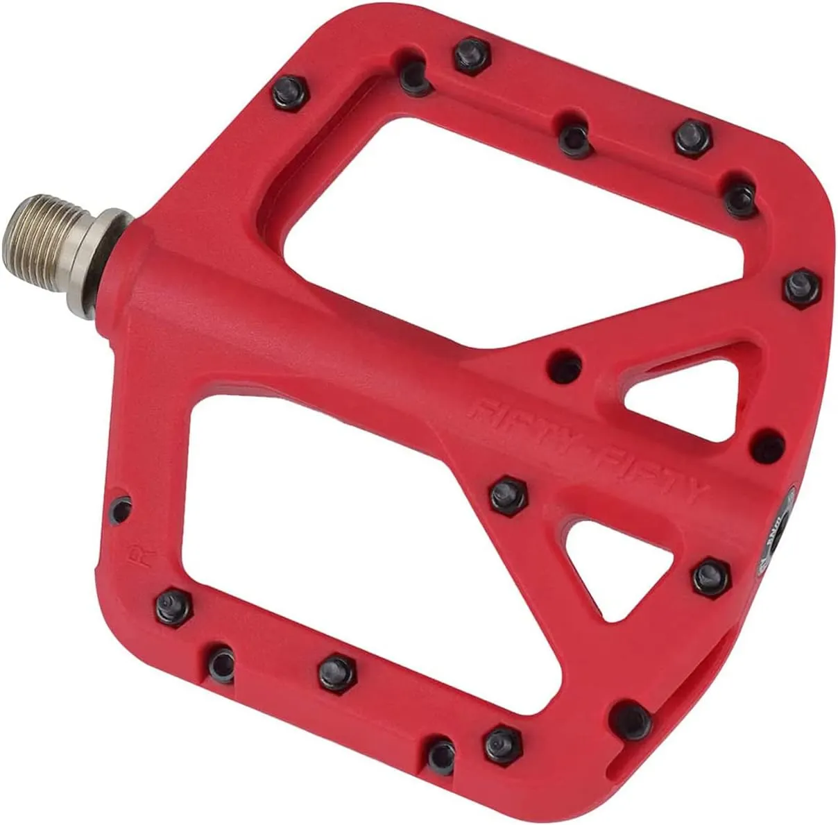 FIFTY-FIFTY Mountain Bike Pedals, Non-Slip MTB Nylon Composite, 9/16" Bicycle Pedals, Lightweight and Wide Flat Platform