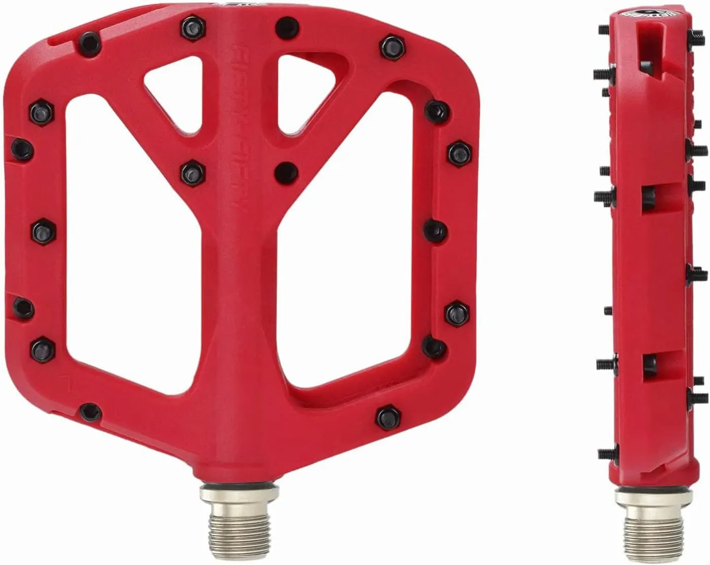 FIFTY-FIFTY Mountain Bike Pedals, Non-Slip MTB Nylon Composite, 9/16" Bicycle Pedals, Lightweight and Wide Flat Platform