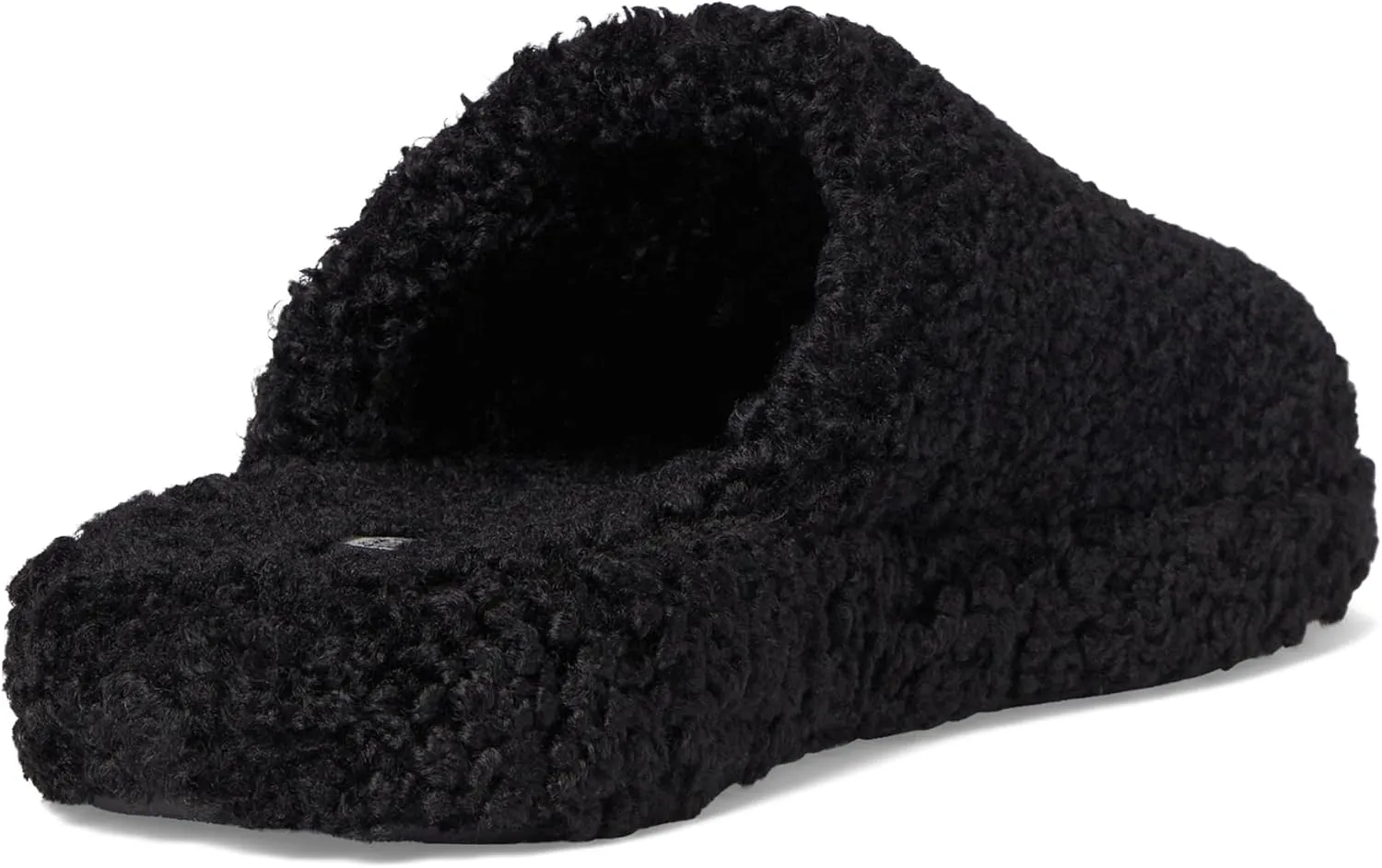 FitFlop iQushion D Luxe Padded Teddy Slipper Mules - Women's Fluffy Cozy House Shoes, Indoor Outdoor Slippers with Arch Support, Ultra Light Cushioning, Slip Resistant Rubber Sole