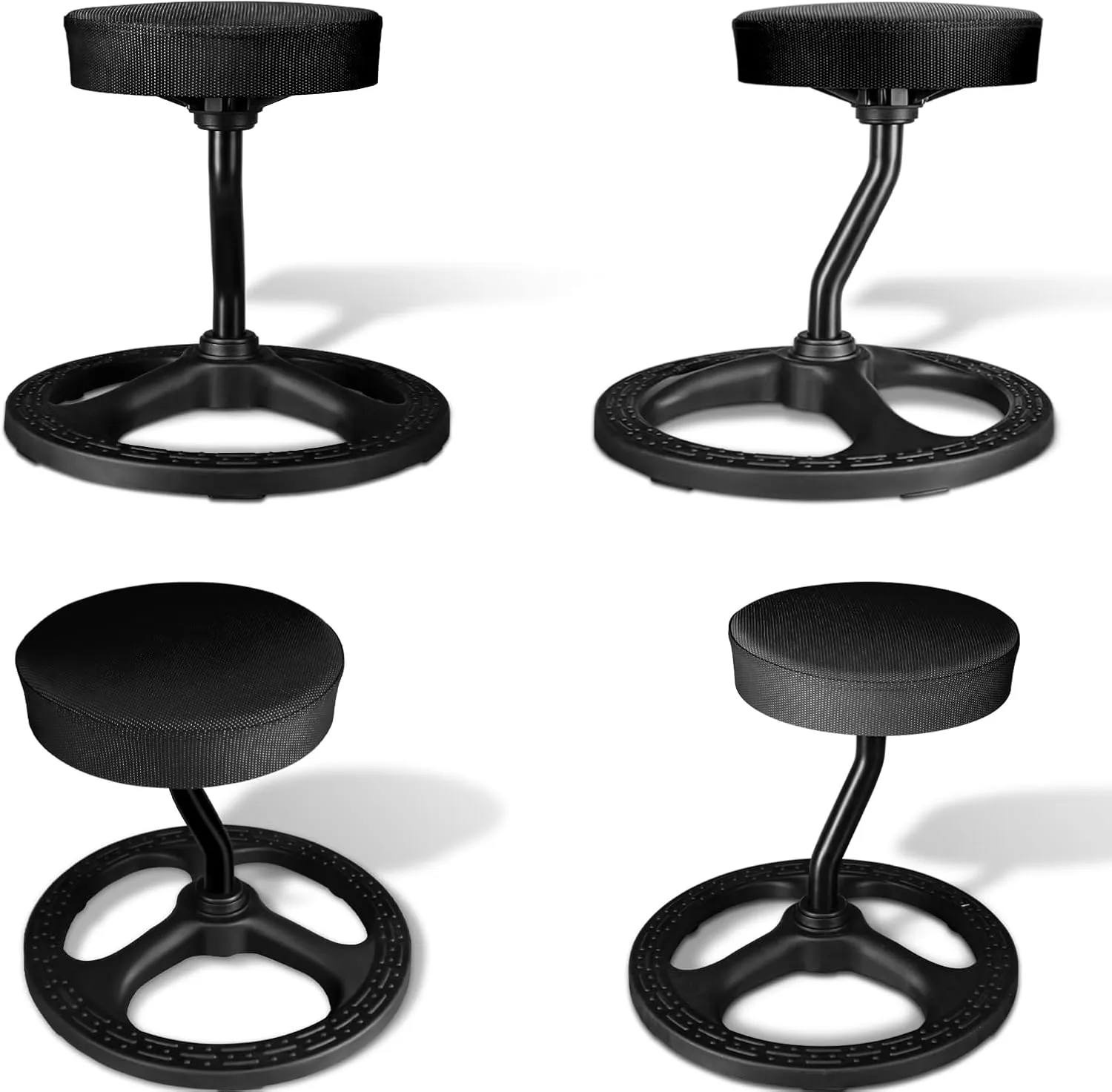 Fitness Seat, ADHD Chair Stool for Stability, Balance, Yoga, Office, School, Wellness, Active Sitting with Non-Slip Base and Washable Seat Cover