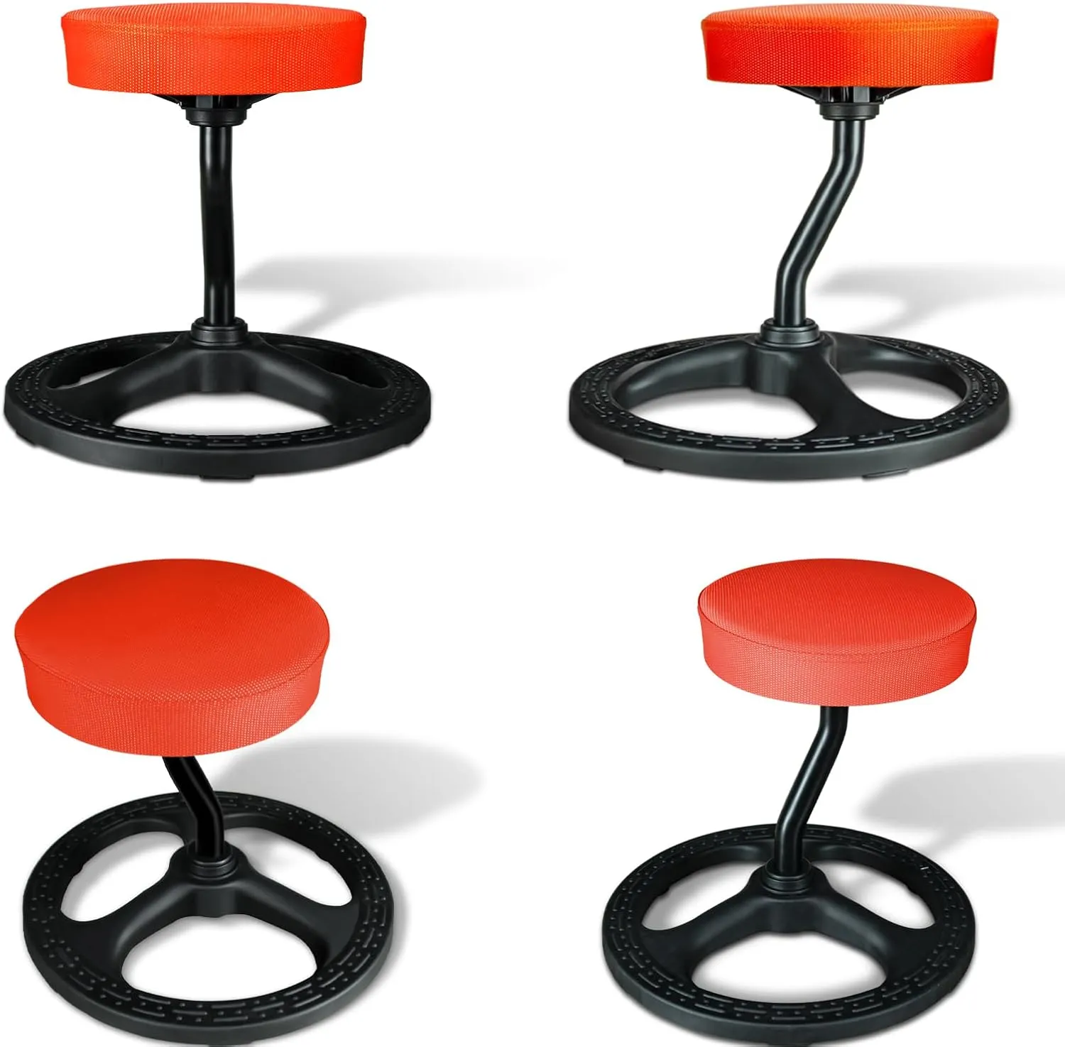 Fitness Seat, ADHD Chair Stool for Stability, Balance, Yoga, Office, School, Wellness, Active Sitting with Non-Slip Base and Washable Seat Cover