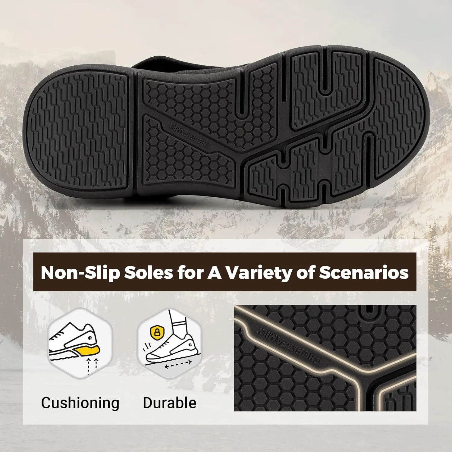 FitVille Diabetic Shoes for Men Extra Wide Width, Warm Slip-on Winter Slipper Boots with Adjustable Closures, Snow Boots for Swollen Feet, Neuropathy