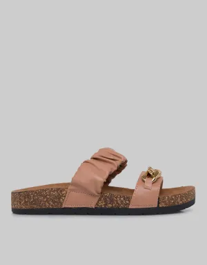 Fladeo Chain Gold Detail Sandal Slide Wanita