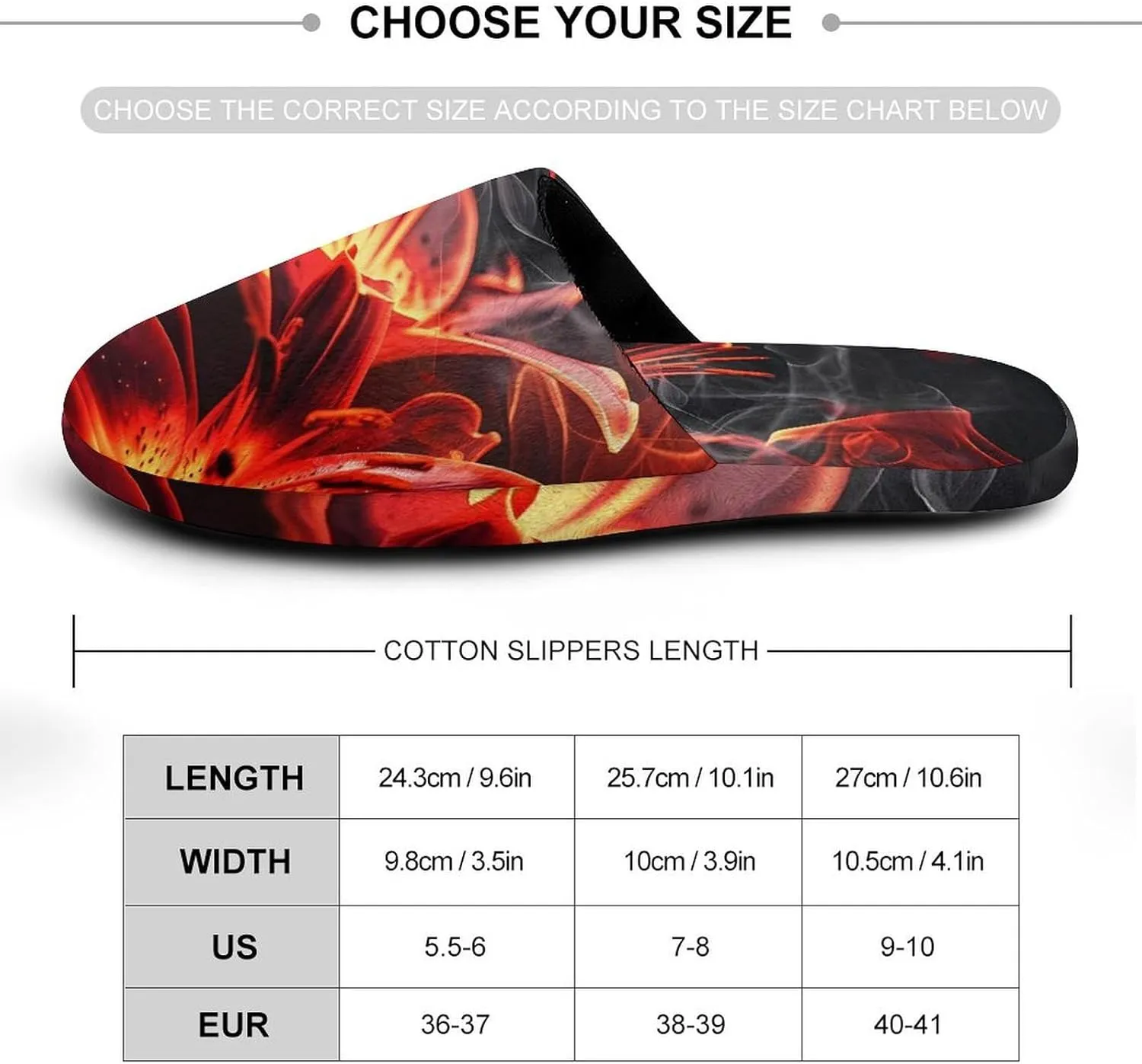 Flame Flower Women's Memory Foam Slippers Non-Slip Washable House Shoes for Indoor Outdoor