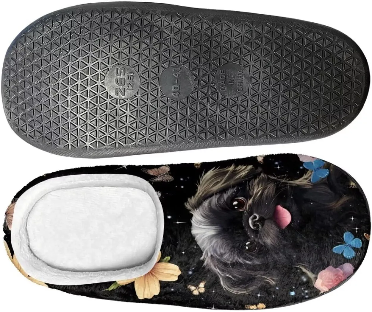 Flannel Fluffy Slippers, Cozy Warm Scuff Slippers for Women and Men, Anti-Skid Home Slippers for Walking