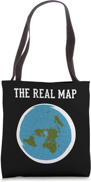 Flat Earther FLAT EARTH MAP Tote Bag