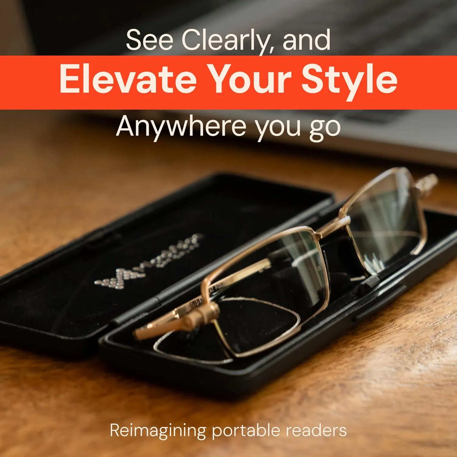 Flat Folding Reading Glasses With Compact Case For Women and Men, Slim, Foldable Frame Eyeglasses