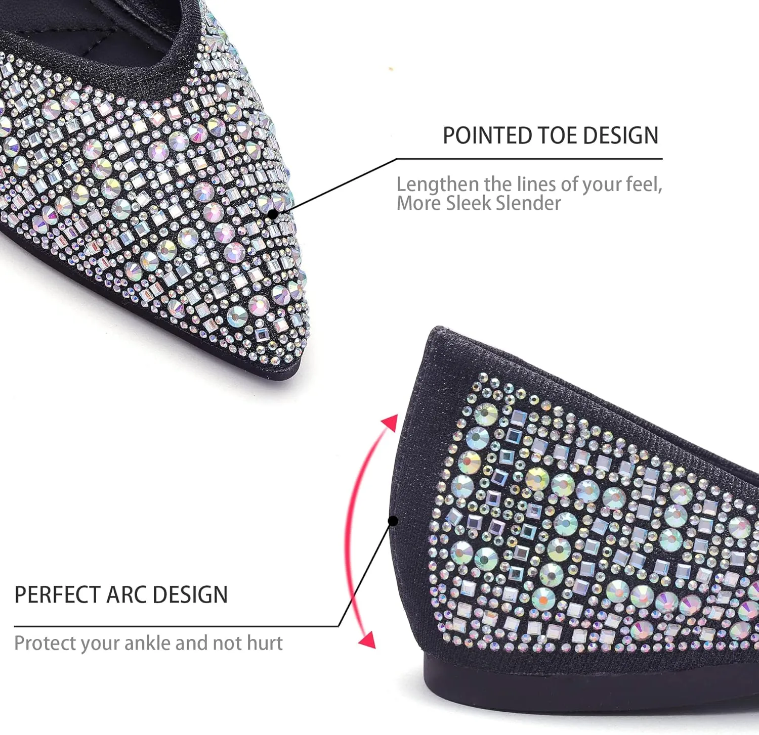 Flats for Women Pointed Toe Fashion Wedding Shoes Work Casual Slip-On Dress Shoes Women Comfortable Dressy Flat