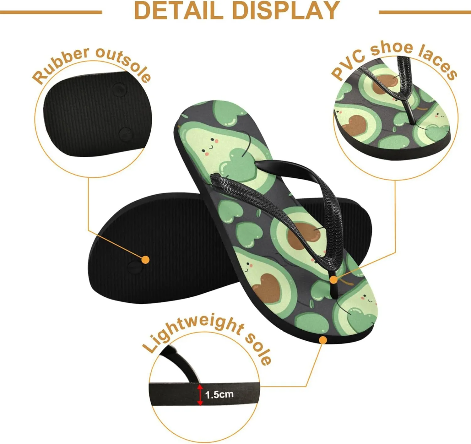 Flip Flops for Men Women Summer Beach Sandal Bathroom Shower Shoes