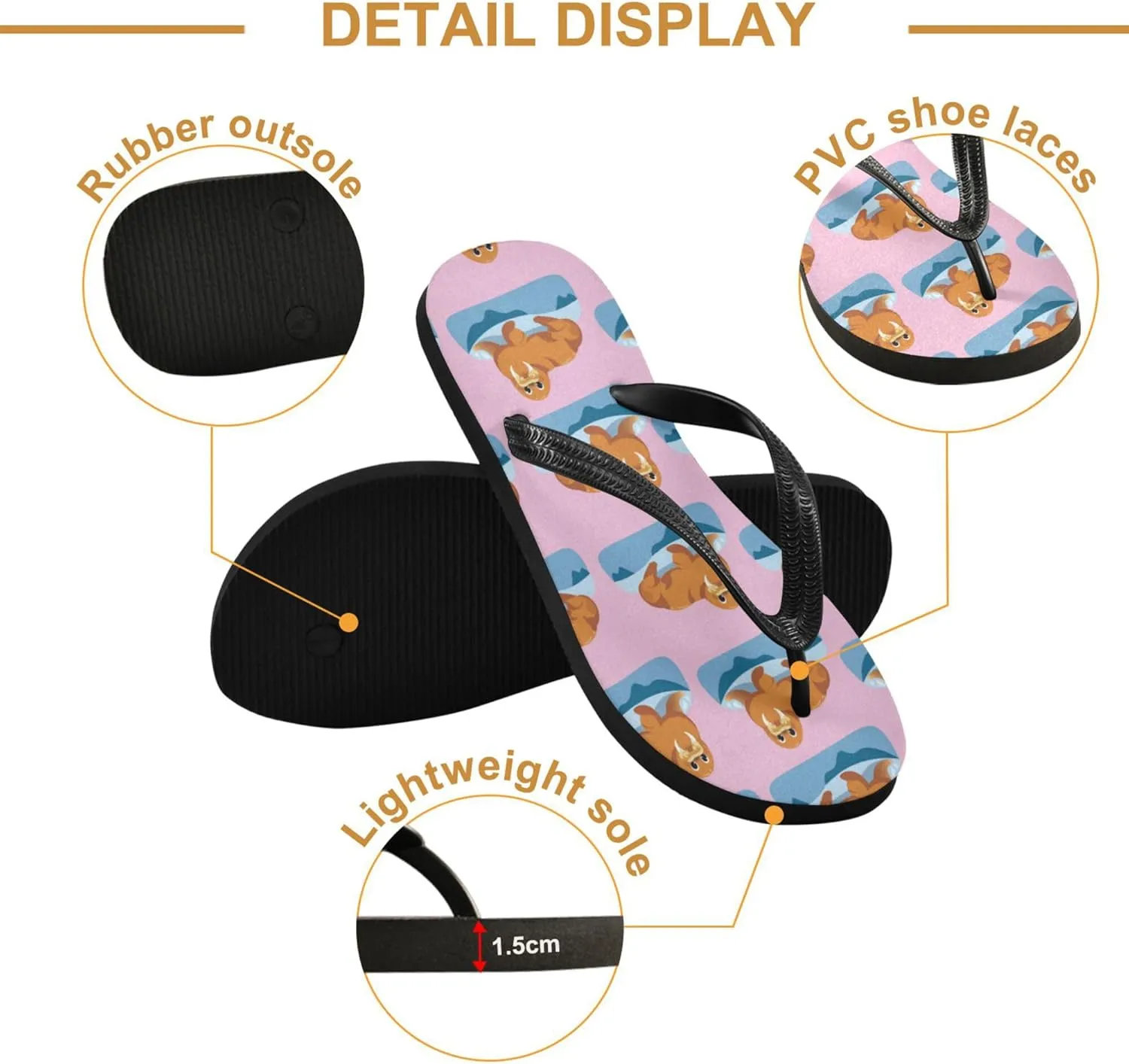 Flip Flops for Men Women Summer Beach Sandal Bathroom Shower Shoes