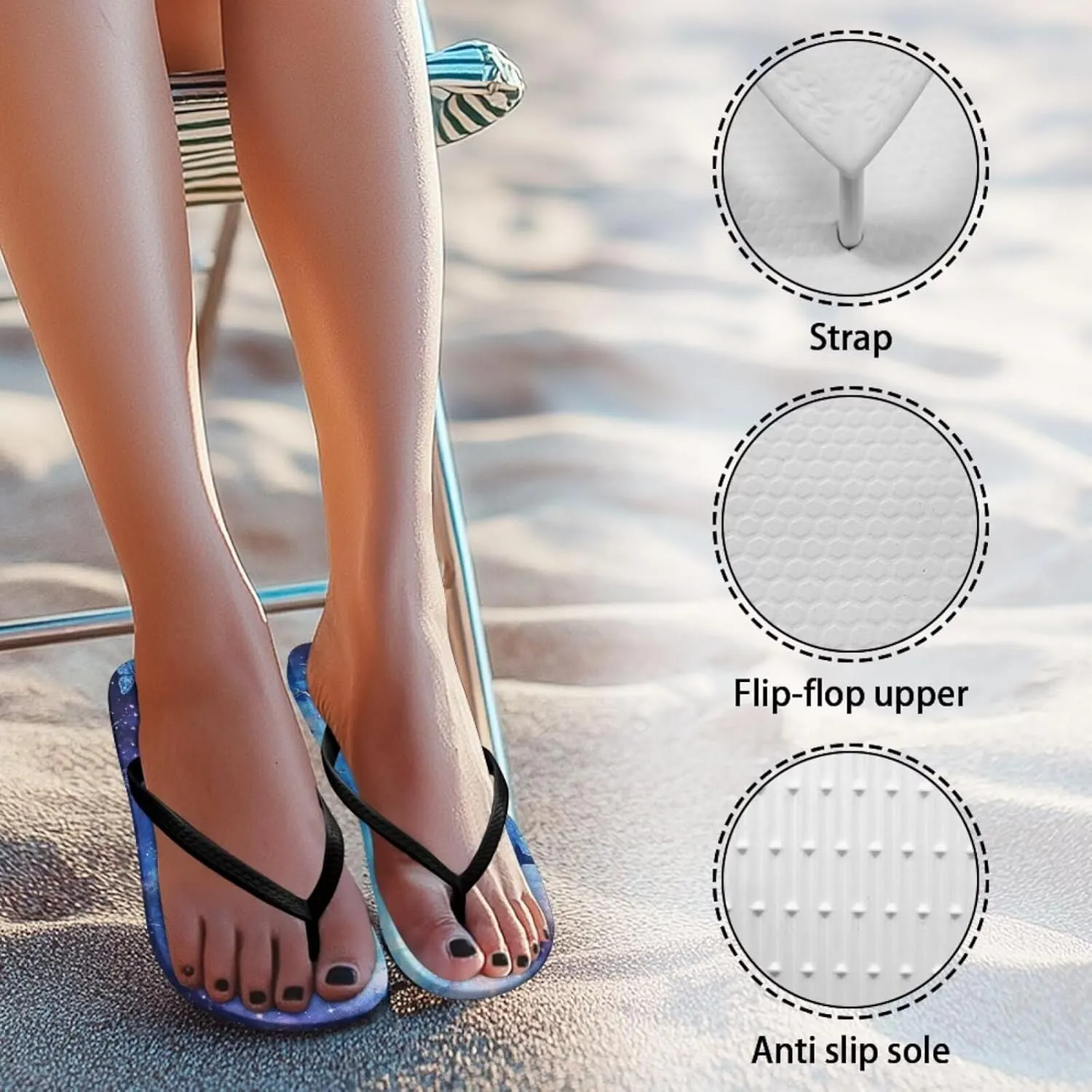 Flip Flops for Women Summer Soft Beach Slippers Lightweight Indoor and Outdoor Sandals
