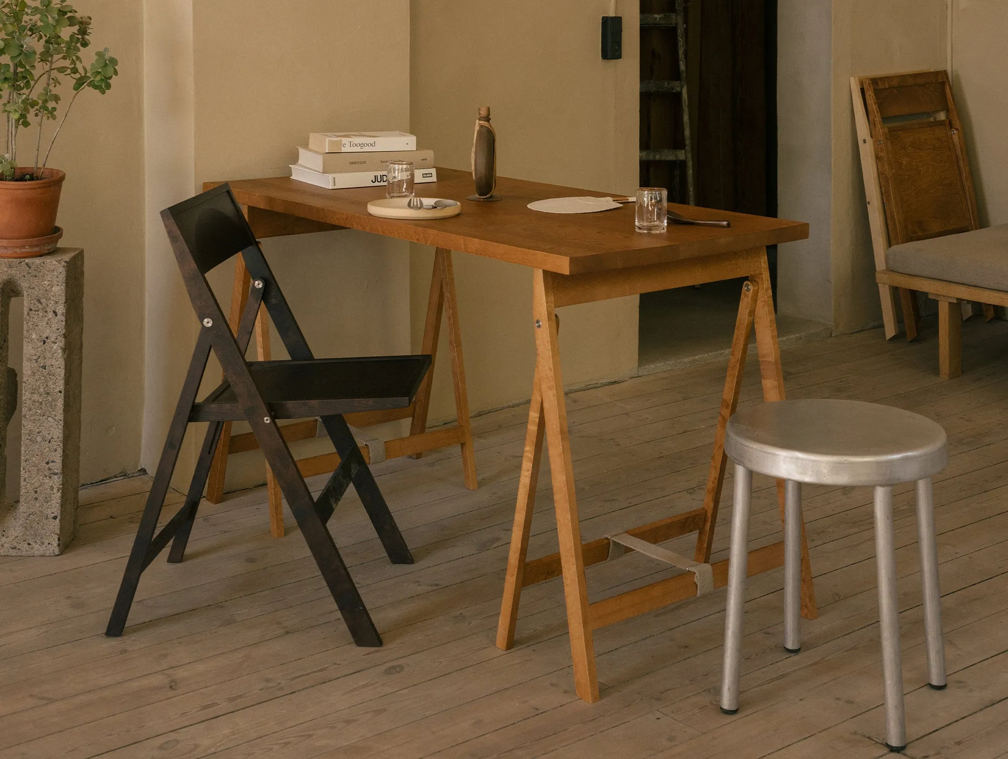 Folding Flat Trestle Table