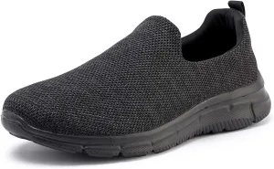 Frank Mully Men's Slip On Walking Shoes Lightweight Casual Knit Loafer Sneakers Comfortable Mesh Work Shoes Athletic Walking Shoes for Men Breathable