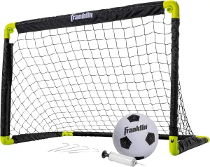 Franklin Sports Kids Mini Soccer Goal Set - Backyard   Indoor Mini Net and Ball Set with Pump - Portable Folding Youth Soccer Goal - Perfect Kids Toy - 36" x 24"