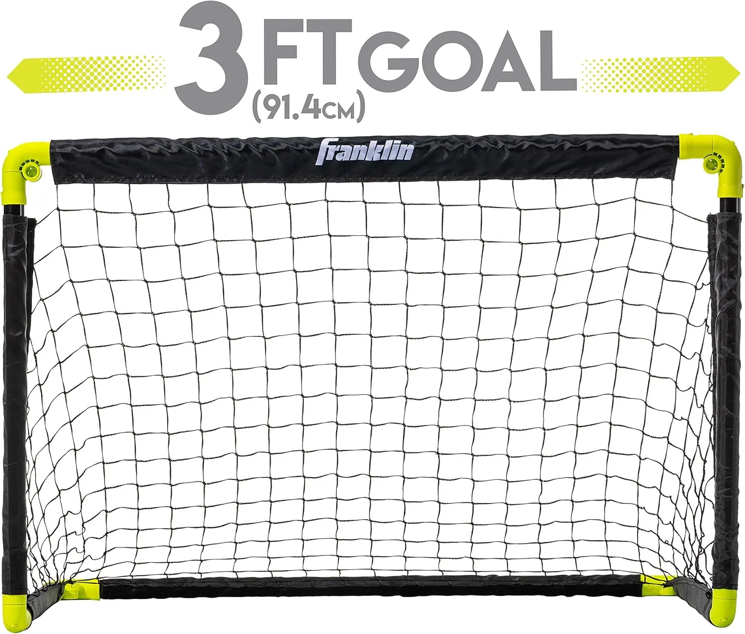 Franklin Sports Kids Mini Soccer Goal Set - Backyard   Indoor Mini Net and Ball Set with Pump - Portable Folding Youth Soccer Goal - Perfect Kids Toy - 36" x 24"