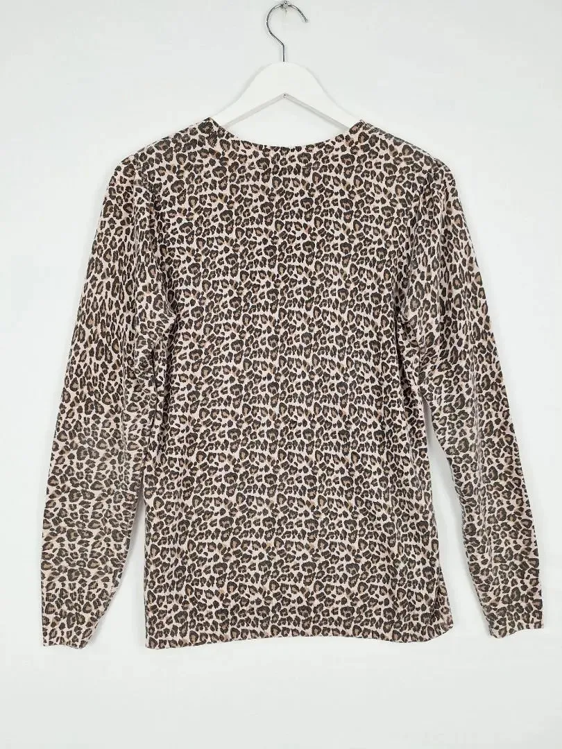 French Connection Blush Leopard Lightweight Jumper Size S