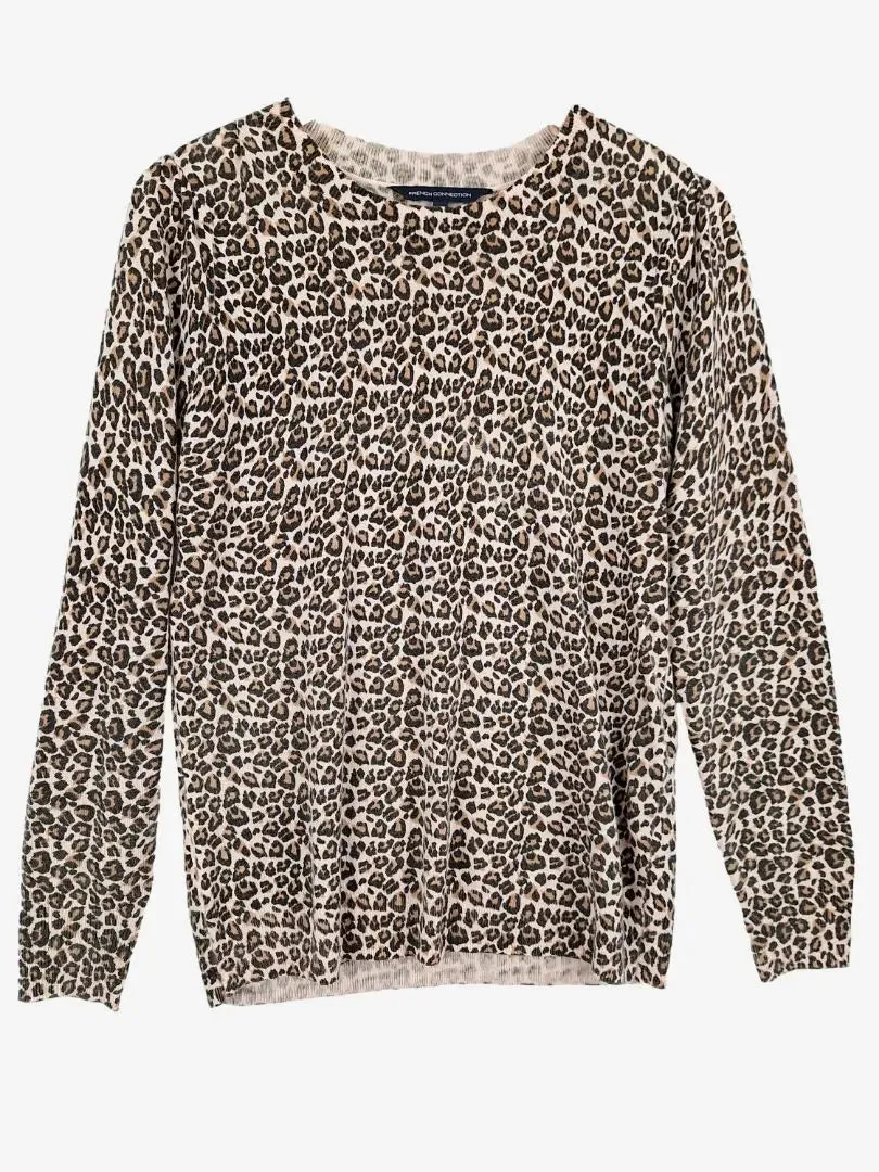 French Connection Blush Leopard Lightweight Jumper Size S