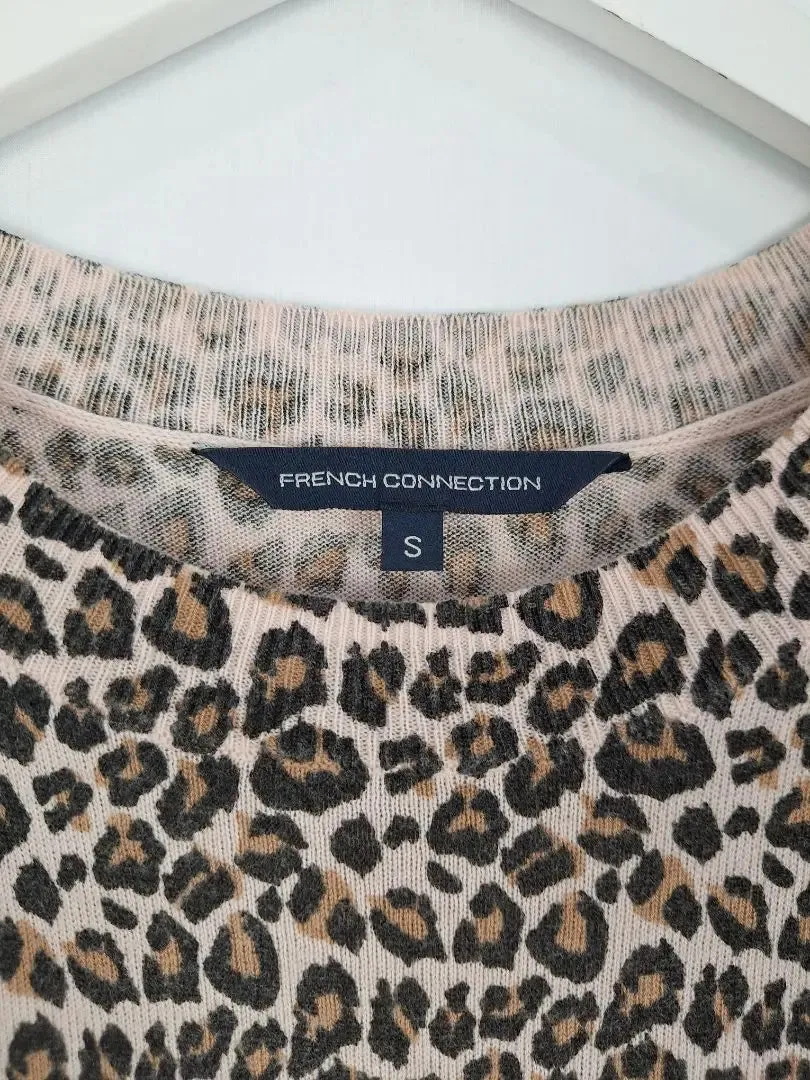 French Connection Blush Leopard Lightweight Jumper Size S