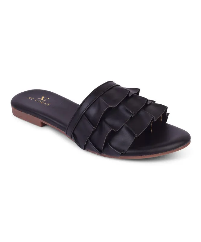 Frill Design Stylish & Lightweight Flat Slippers