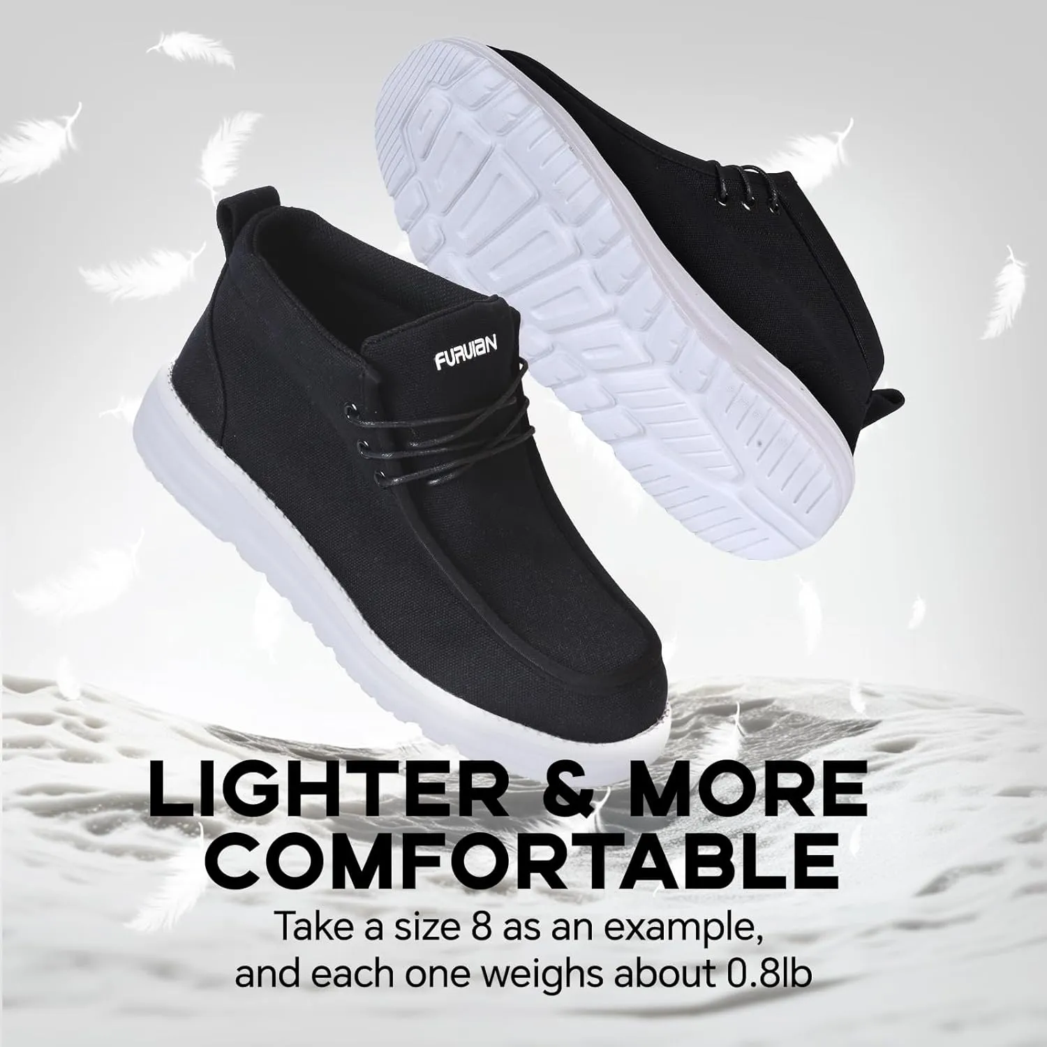 Furuian Steel Toe Shoes for Men High-top Safety Shoes for Men Lightweight Work Boots Canvas Steel Toe Sneakers Comfortable Work Loafers Zapatos De Trabajo para Hombres