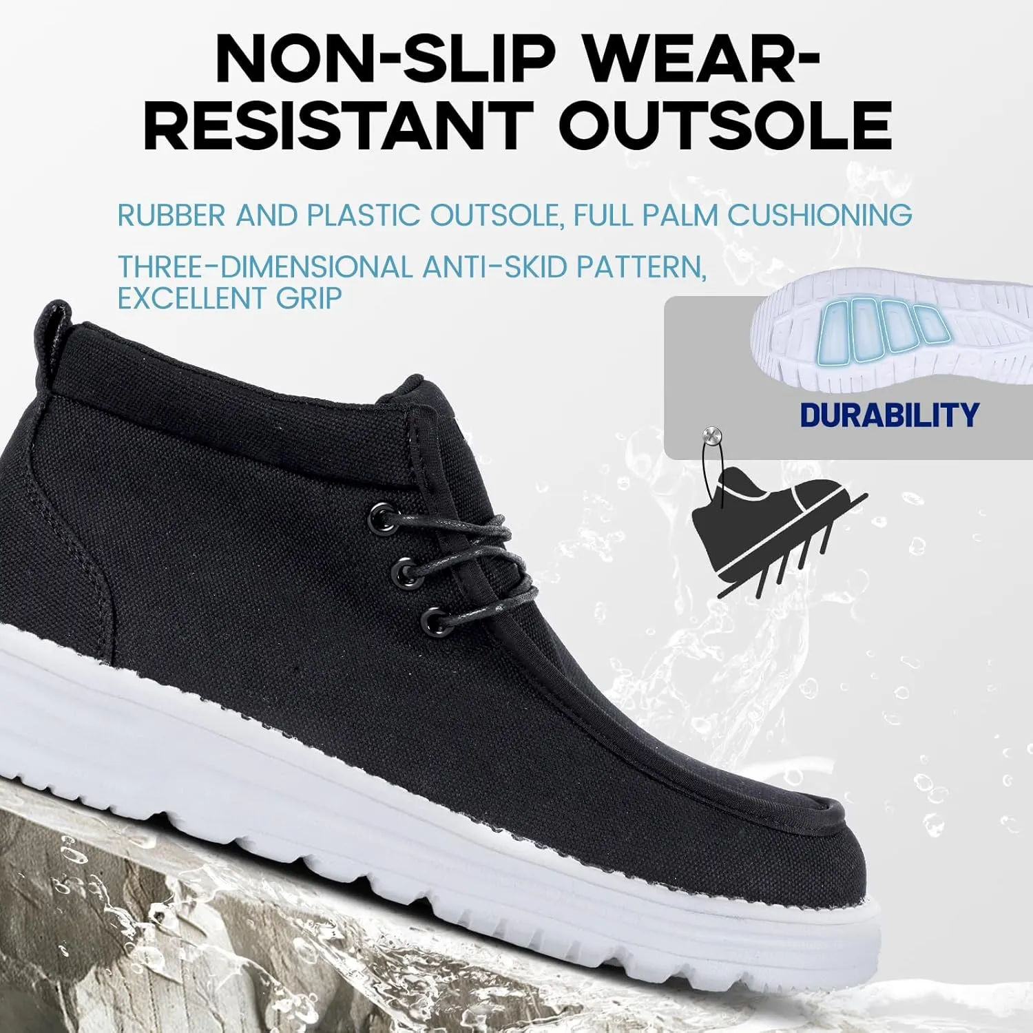 Furuian Steel Toe Shoes for Men High-top Safety Shoes for Men Lightweight Work Boots Canvas Steel Toe Sneakers Comfortable Work Loafers Zapatos De Trabajo para Hombres