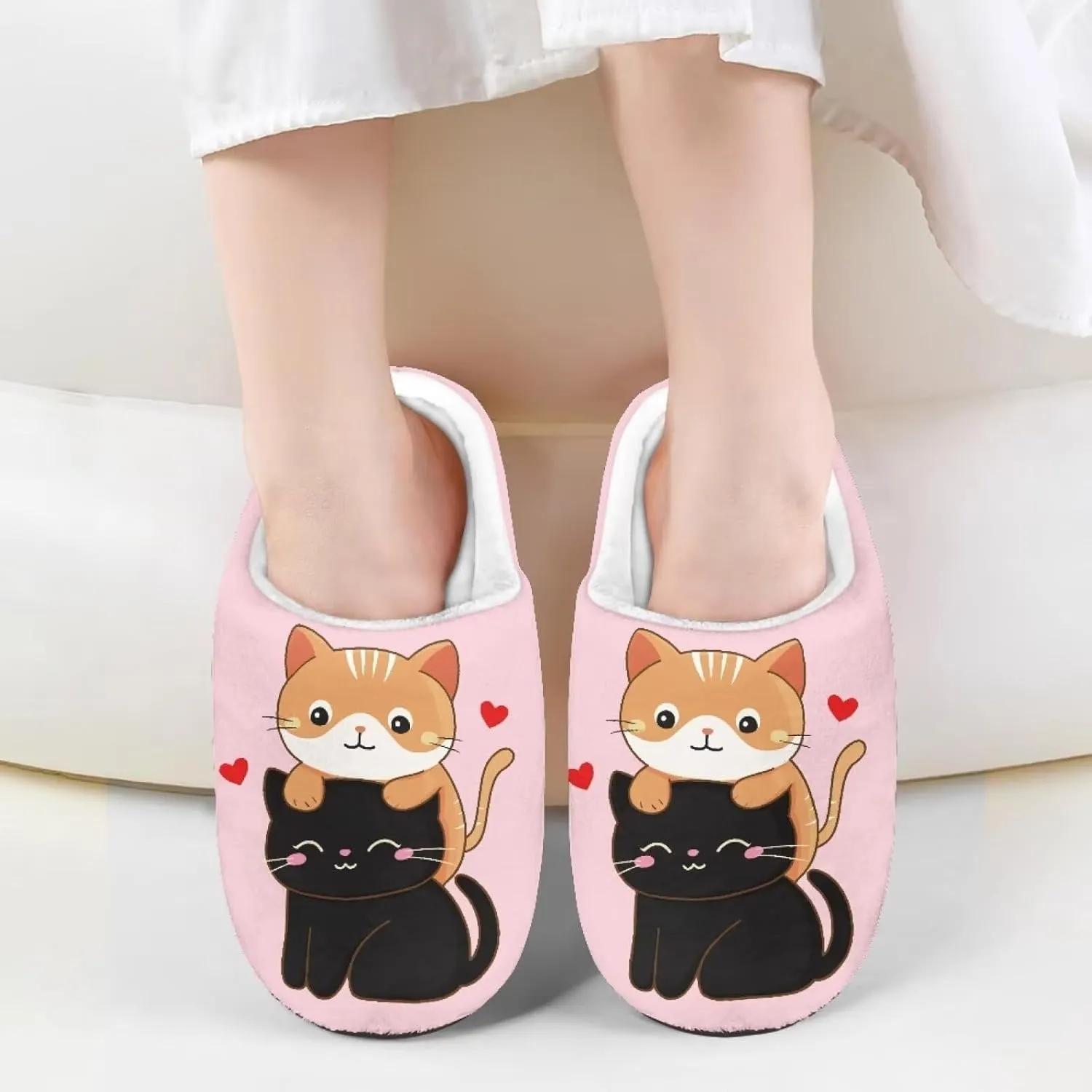 Fuzzy House Slippers for Kids Warm Comfort Outdoor Indoor Slipper Winter Cozy Cotton Non-Slip Slippers for Toddler Boys Girls US 9-15