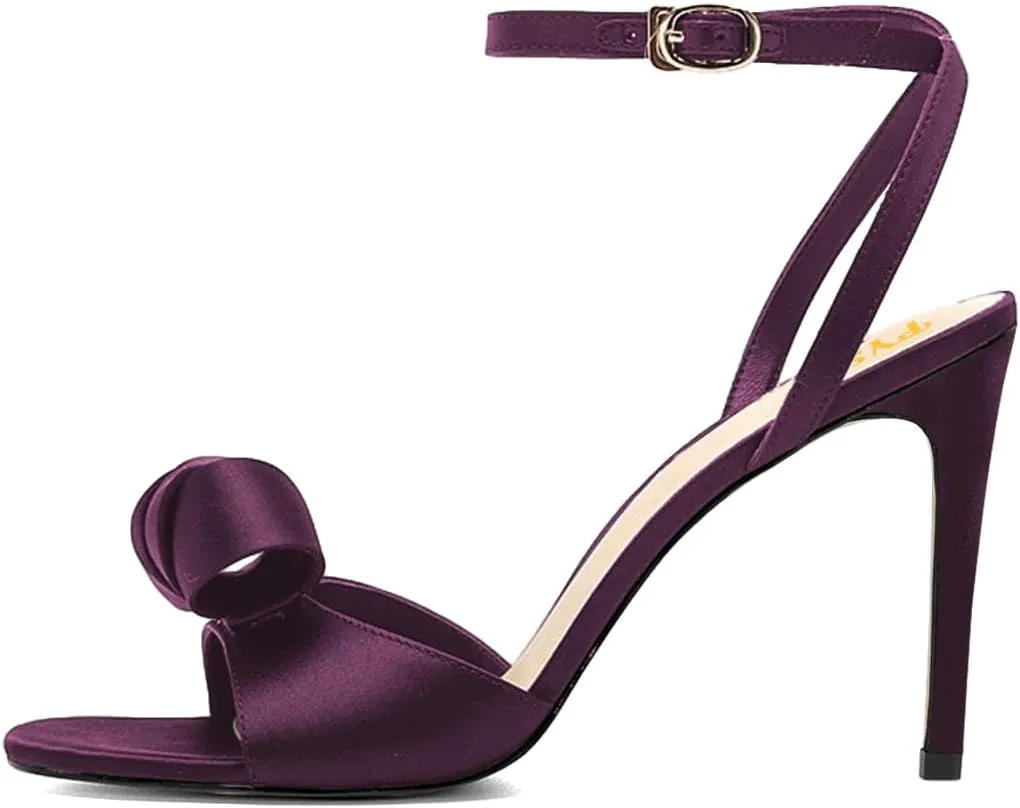 FYS Women's Simple Open Toe Heeled Sandals Elegant Decor Stiletto High Heels Cross Ankle Strap Party Dress Prom Shoes Size 4-16 US