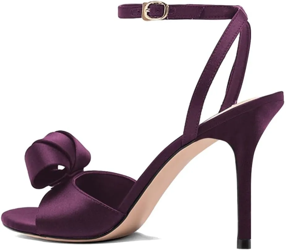 FYS Women's Simple Open Toe Heeled Sandals Elegant Decor Stiletto High Heels Cross Ankle Strap Party Dress Prom Shoes Size 4-16 US