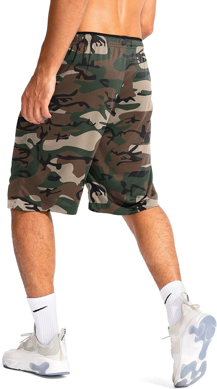 G Gradual Men's Basketball Shorts with Zipper Pockets Lightweight Quick Dry 11" Long Shorts for Men Athletic Gym