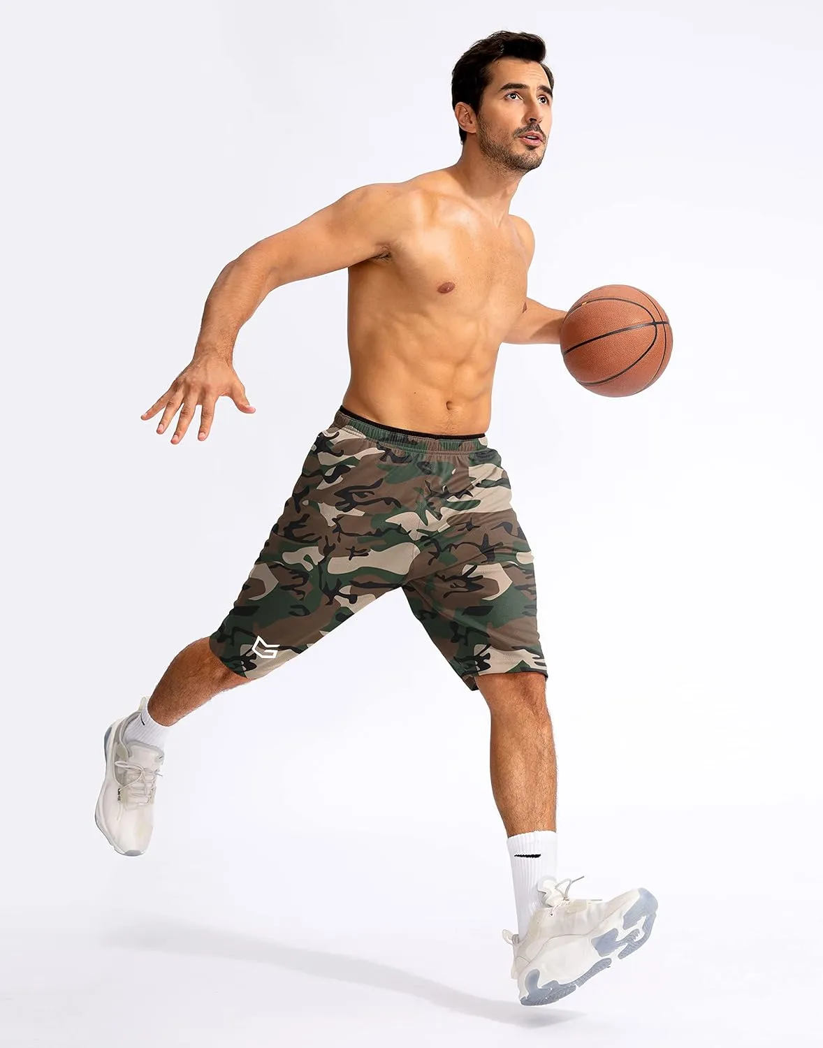 G Gradual Men's Basketball Shorts with Zipper Pockets Lightweight Quick Dry 11" Long Shorts for Men Athletic Gym