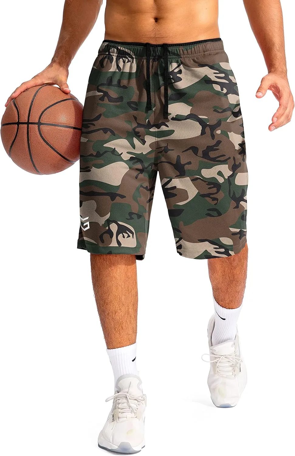 G Gradual Men's Basketball Shorts with Zipper Pockets Lightweight Quick Dry 11" Long Shorts for Men Athletic Gym