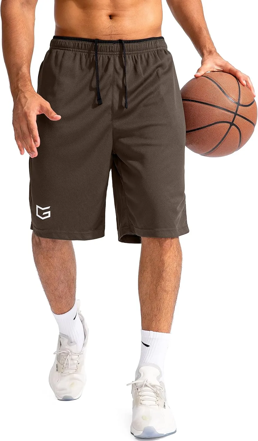 G Gradual Men's Basketball Shorts with Zipper Pockets Lightweight Quick Dry 11" Long Shorts for Men Athletic Gym