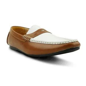 Gentle Leather Loafer Natural Beige and White
